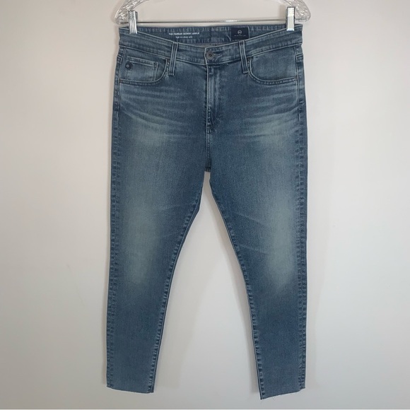 AG The Farrah Skinny Ankle Jeans Blue High Rise 30 - Picture 2 of 10